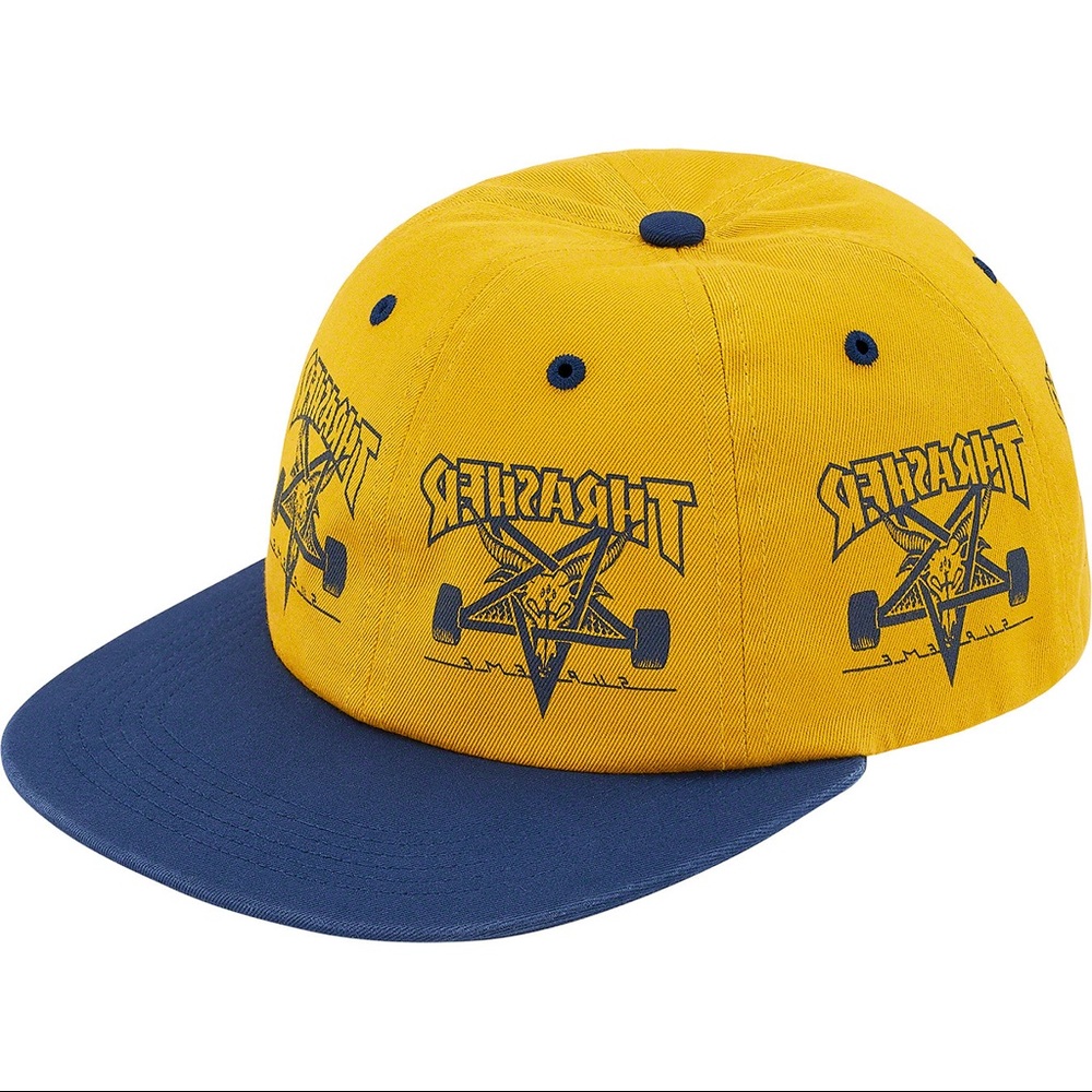 Supreme x Thrasher 6-Panel Gold Hat Cap Size Small NEW FW21